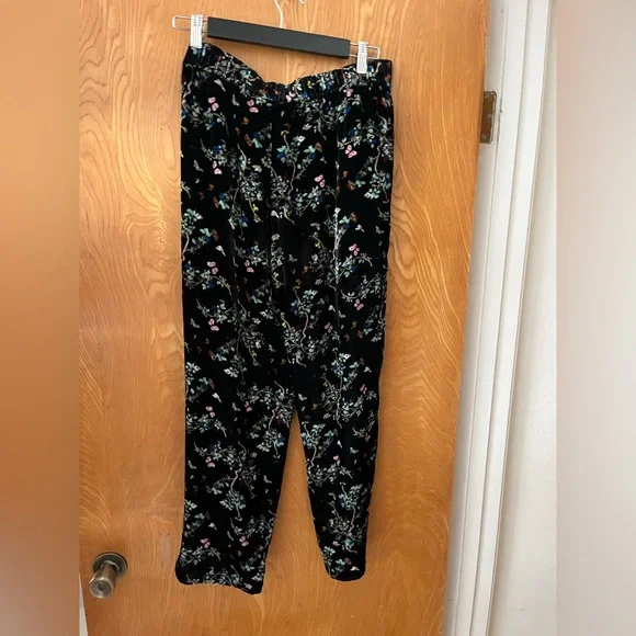 Zadig & Voltaire velour Black Floral Slim-Fit Pants EU40 US8 - Picture 9 of 10